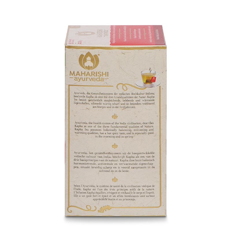 Kapha Tee, Bio – Seite der Packung